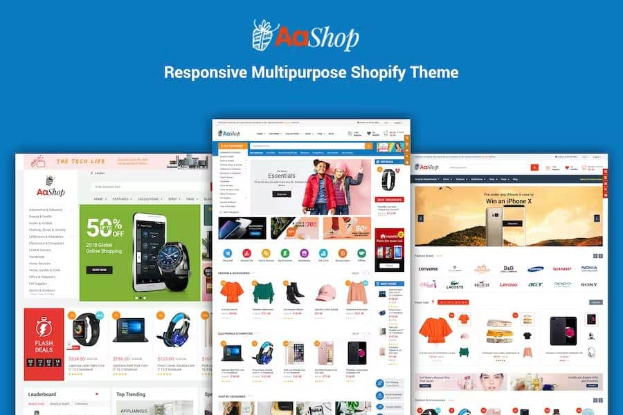 AASHOP – RESPONSIVE & MULTIPURPOSE SECTIONED BOOTSTRAP 4 SHOPIFY THEME